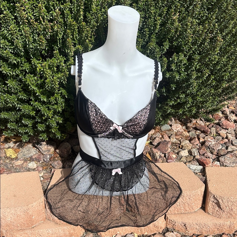 Victoria's Secret 36D bra-apron sheer lace teddy-brand new/never used with a tag